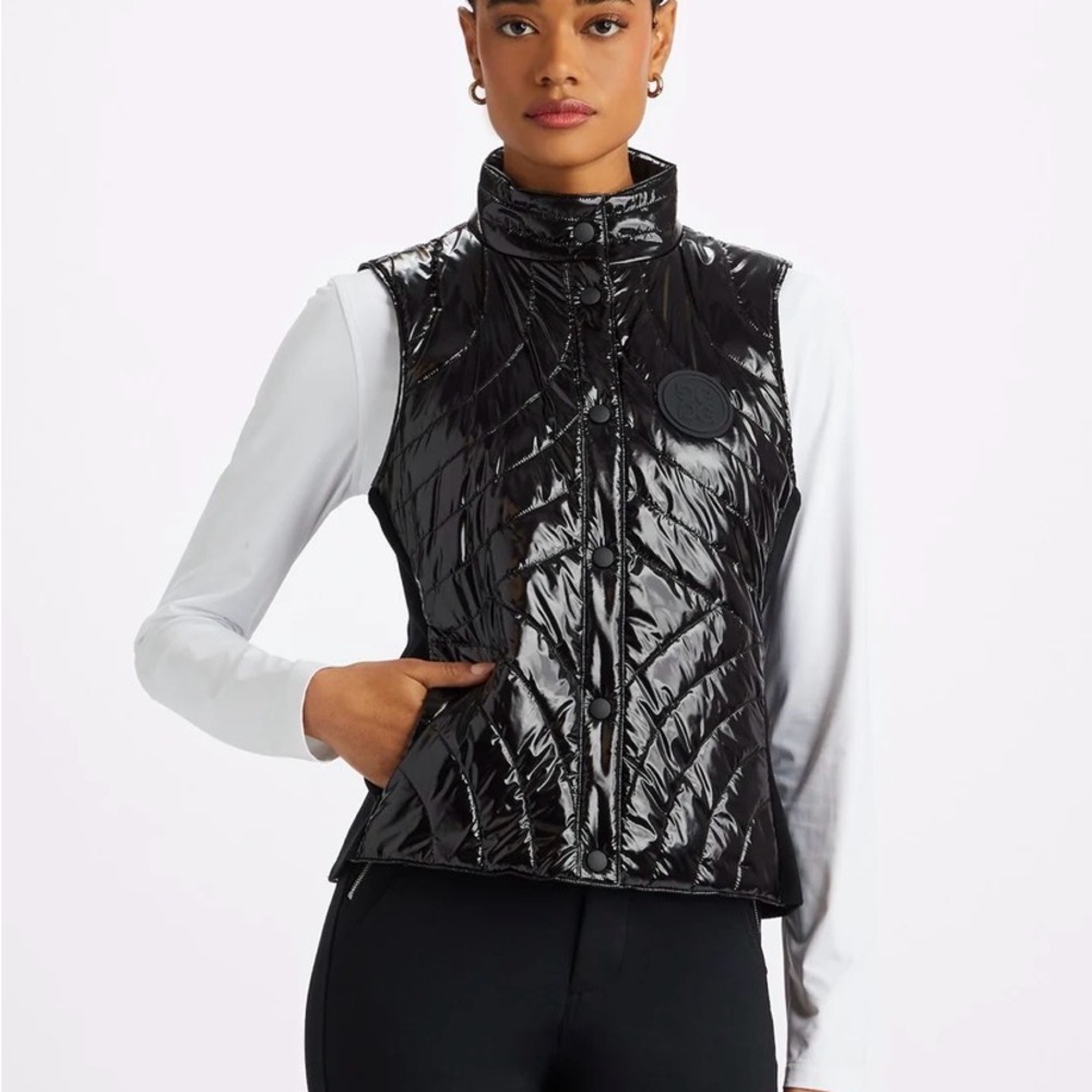 G/FORE Quilted Nylon Coated Merino Wool-Lined Snap Vest Onyx